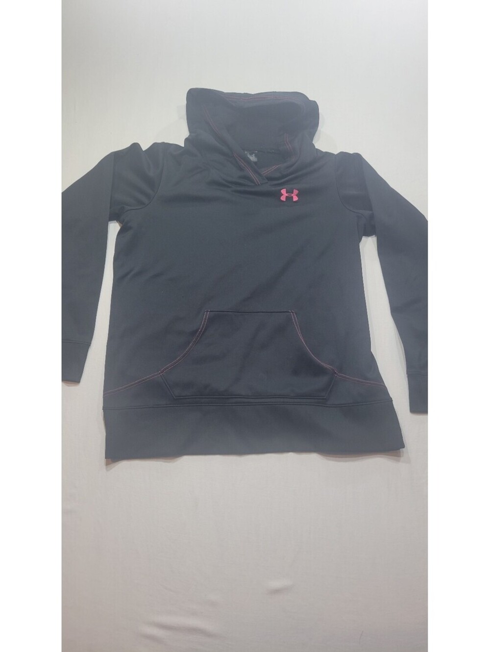 Under Armour Women's Black and Pink Hoodie XL Polyester Elastane Comfortable Fit